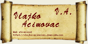 Vlajko Aćimovac vizit kartica